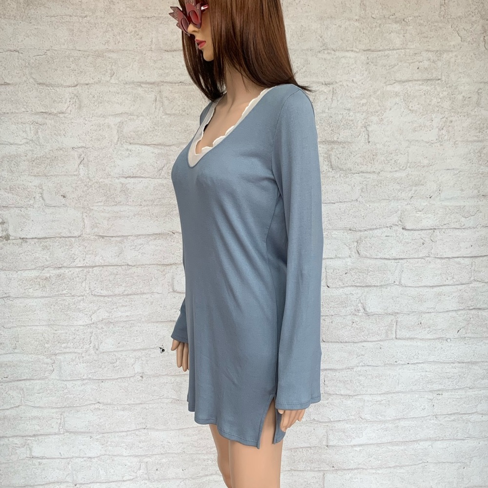 SKIN Pima Cotton Sleep or Lounge Shirt, Net Neck